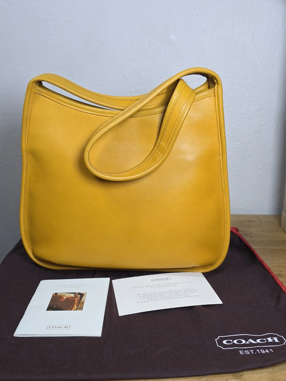 Vintage Coach 9047 Ergo Compartment Bag — Rare Yellow